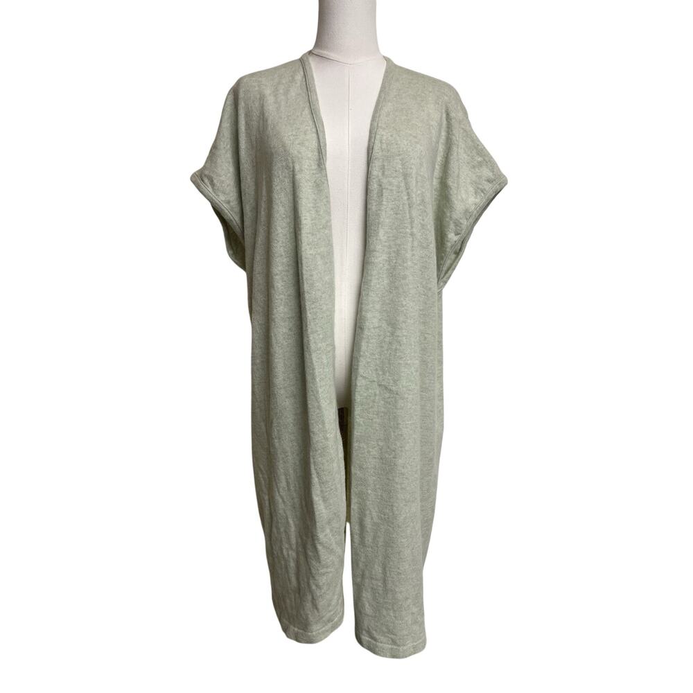 Micoll Mint Green Open Front Cardigan Duster Made In Italy Slouchy Lagenlook